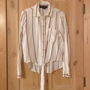 Tie-Front Stripped Shirt